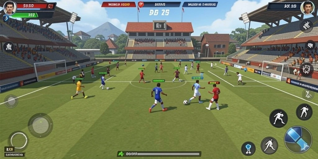 Tampilan awal permainan yang cerah dan berwarna.